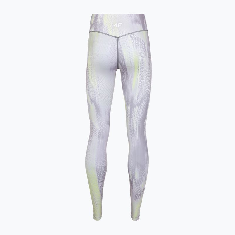 Leggings da allenamento da donna 4F Solar Punk FNK F454 light yellow allover 8