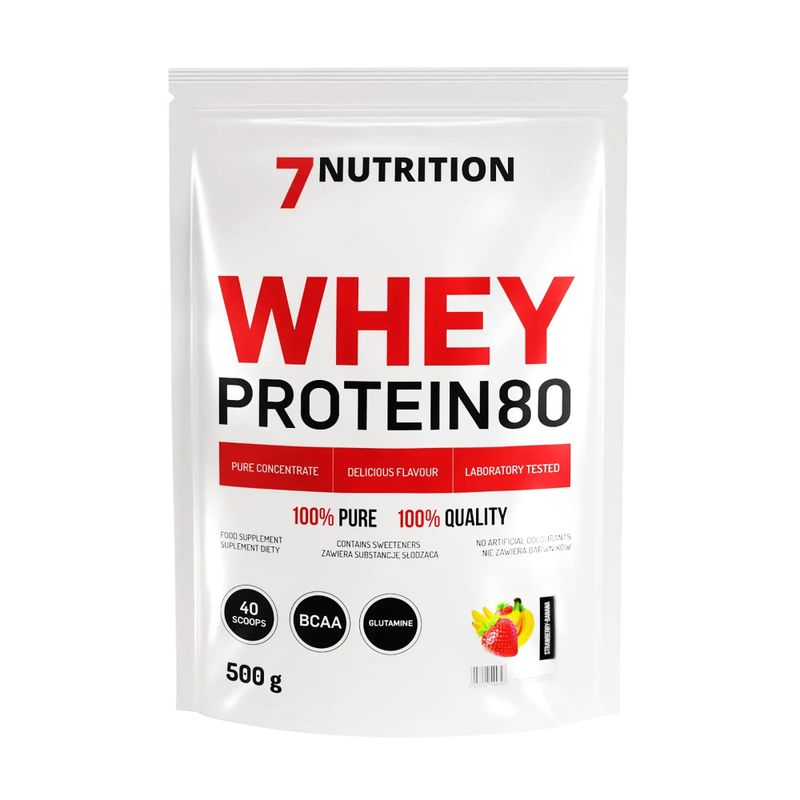 Proteine del siero del latte 7Nutrition 80 500 g Fragola Banana