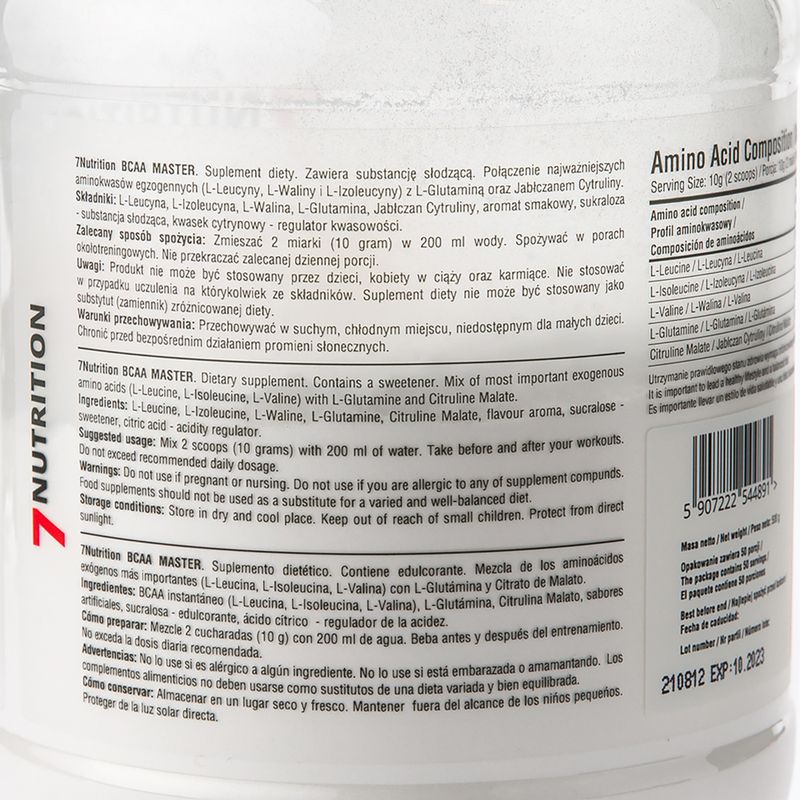BCAA 7Nutrition Master 500 g Arancione 2