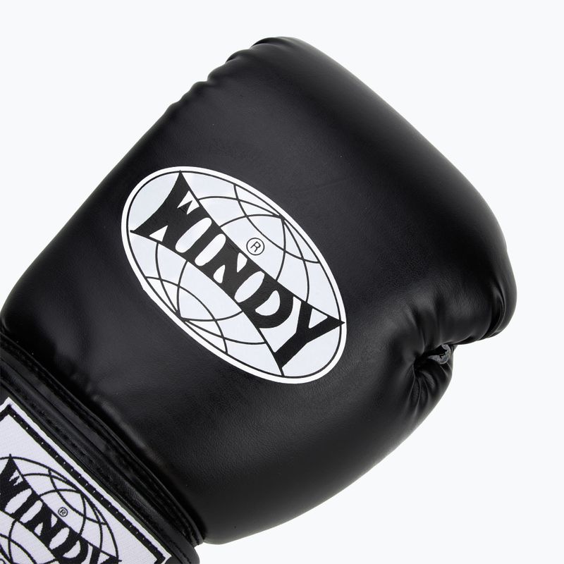 WINDY Guanti da boxe classici in pelle sintetica neri 5