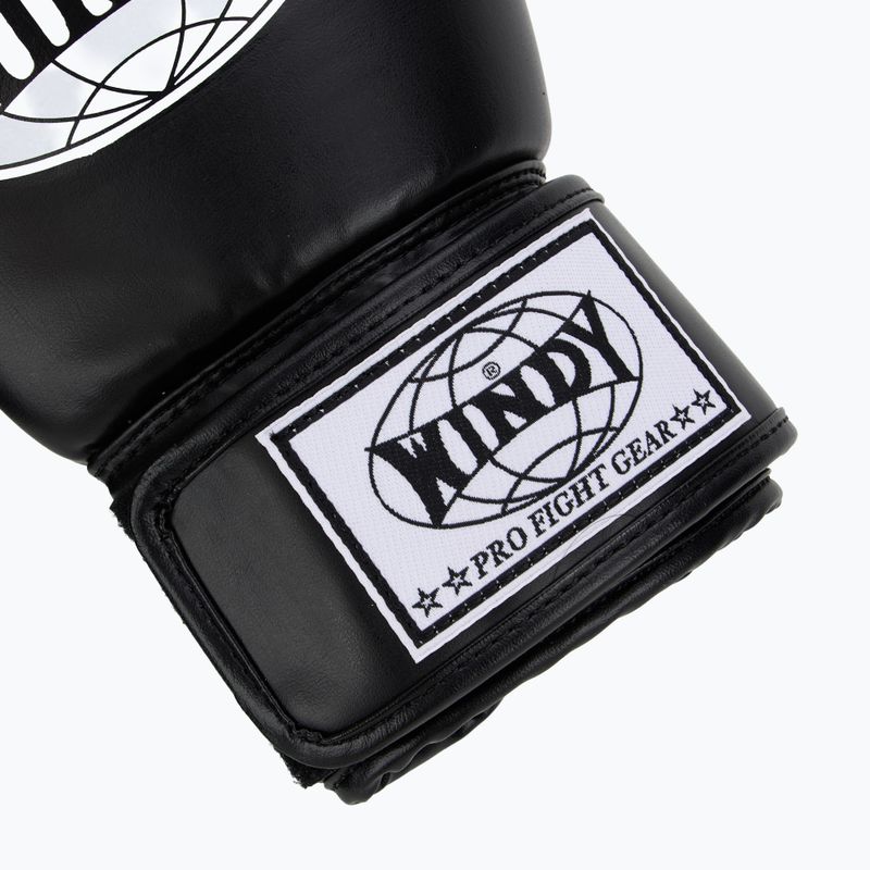 WINDY Guanti da boxe classici in pelle sintetica neri 6