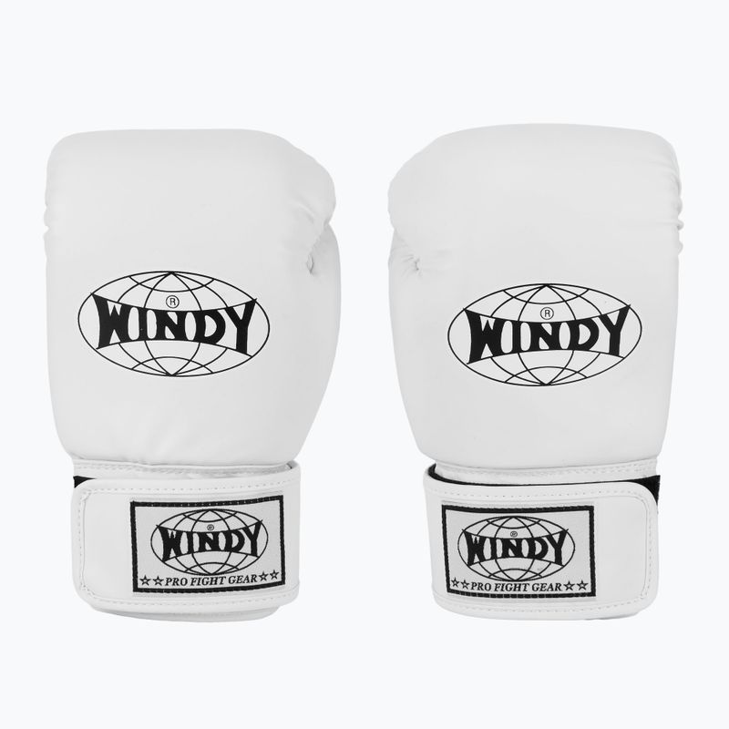 WINDY Guantoni da boxe classici in pelle sintetica bianchi 2