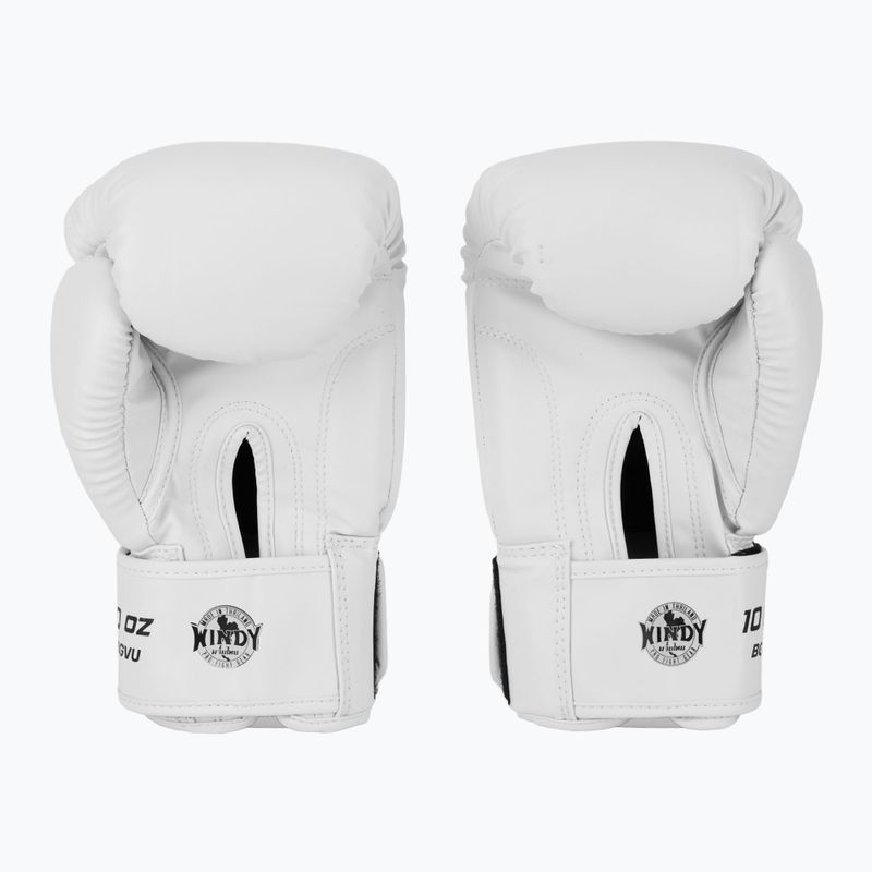 WINDY Guantoni da boxe classici in pelle sintetica bianchi 3
