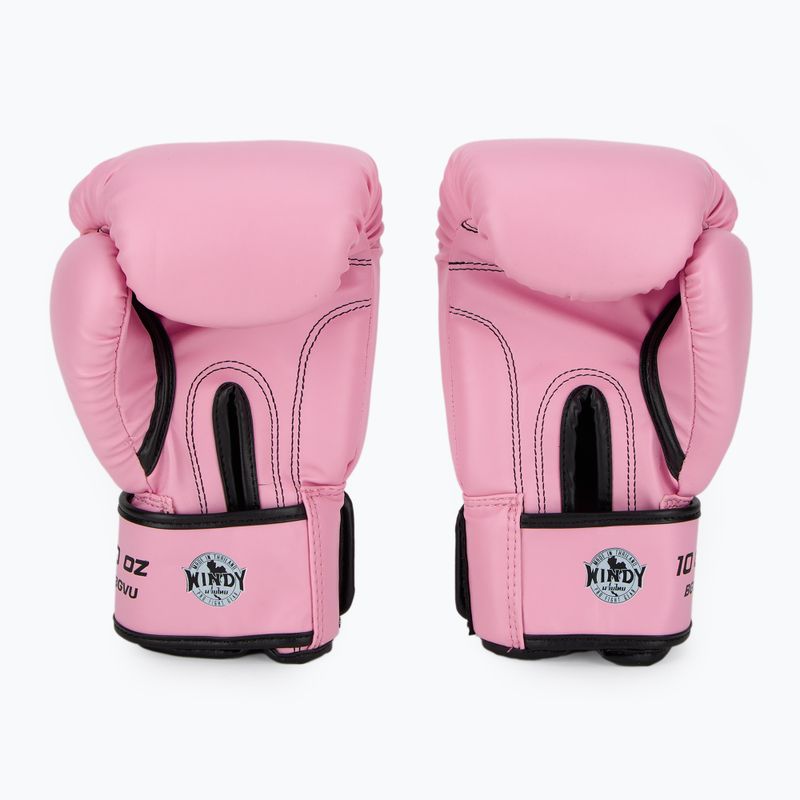 WINDY Guanti da boxe classici in pelle sintetica rosa 3