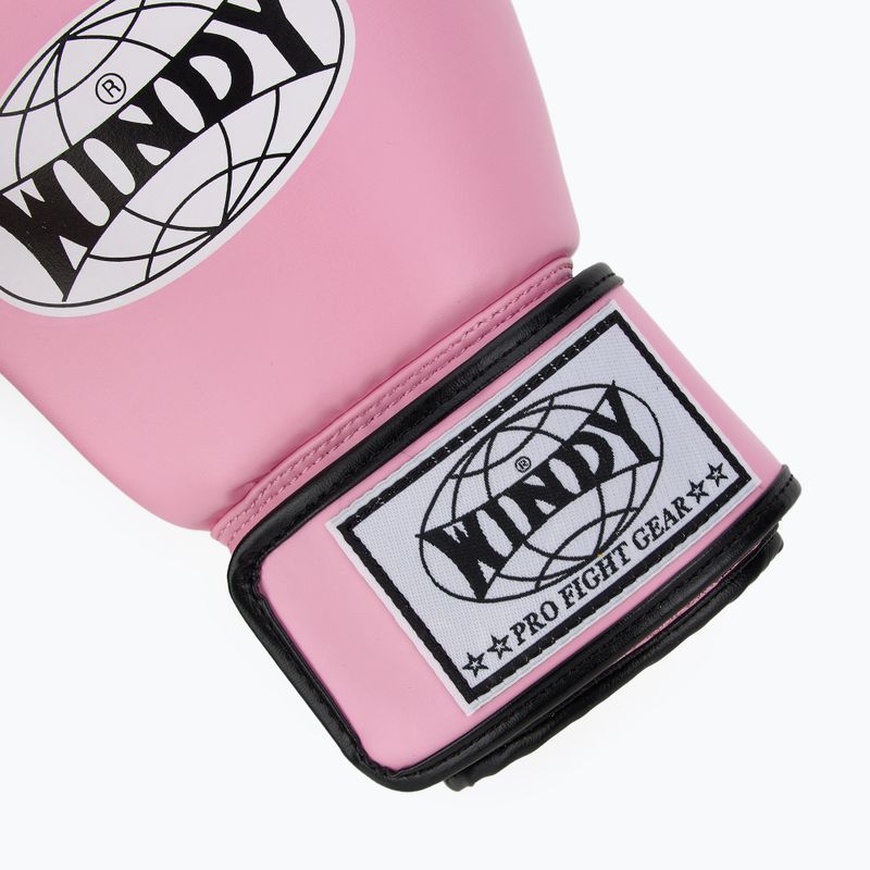 WINDY Guanti da boxe classici in pelle sintetica rosa 6