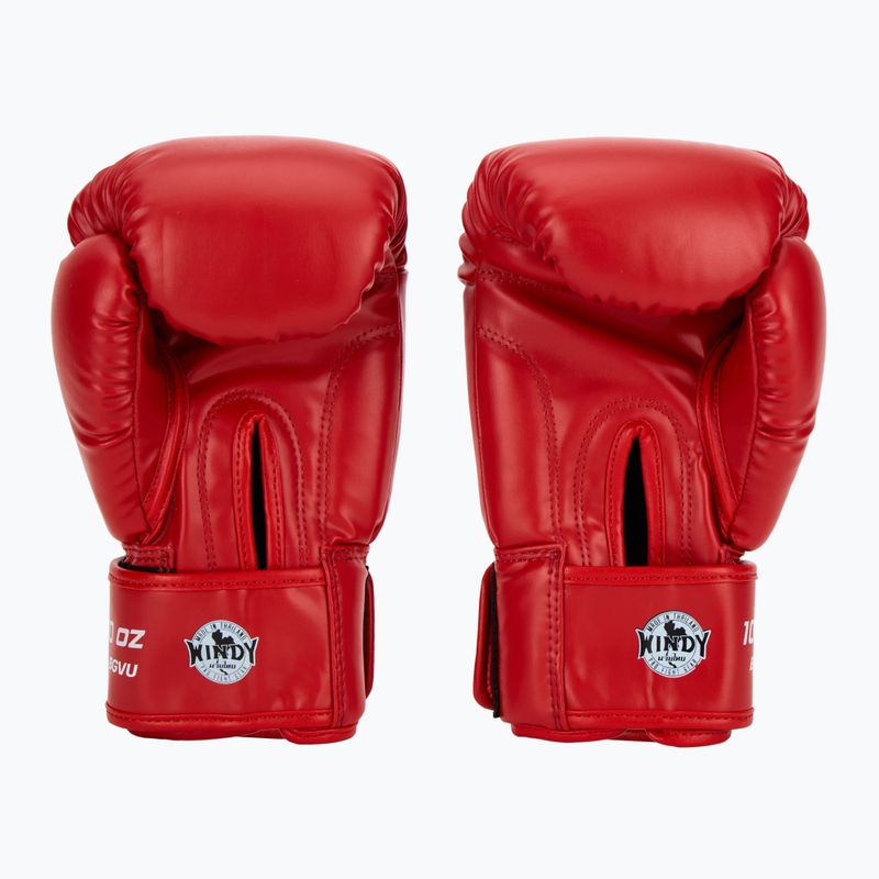 WINDY Guanti da boxe classici in pelle sintetica rossa 3