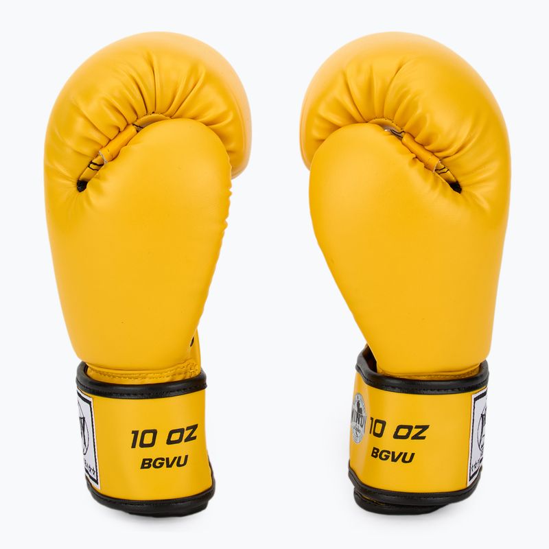 WINDY Guantoni da boxe classici in pelle sintetica gialli 4