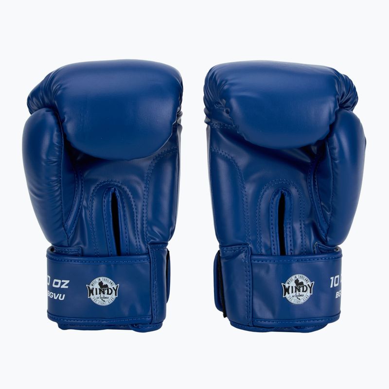 WINDY Guantoni da boxe classici in pelle sintetica blu 3