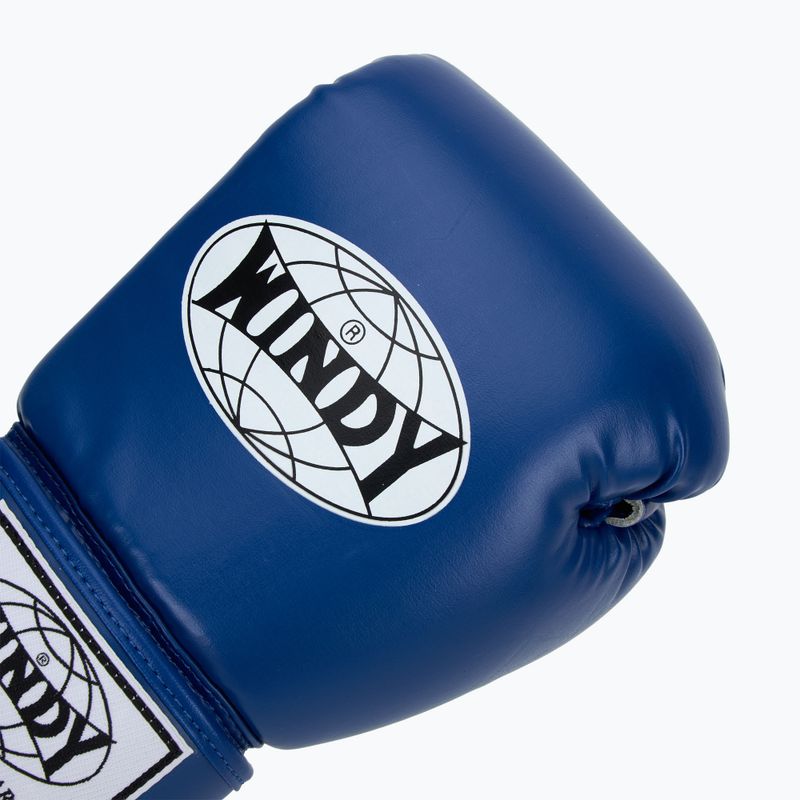 WINDY Guantoni da boxe classici in pelle sintetica blu 5