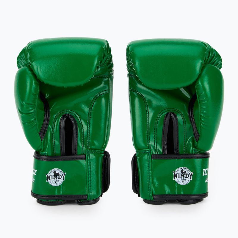WINDY Guantoni da boxe classici in pelle sintetica verde 3