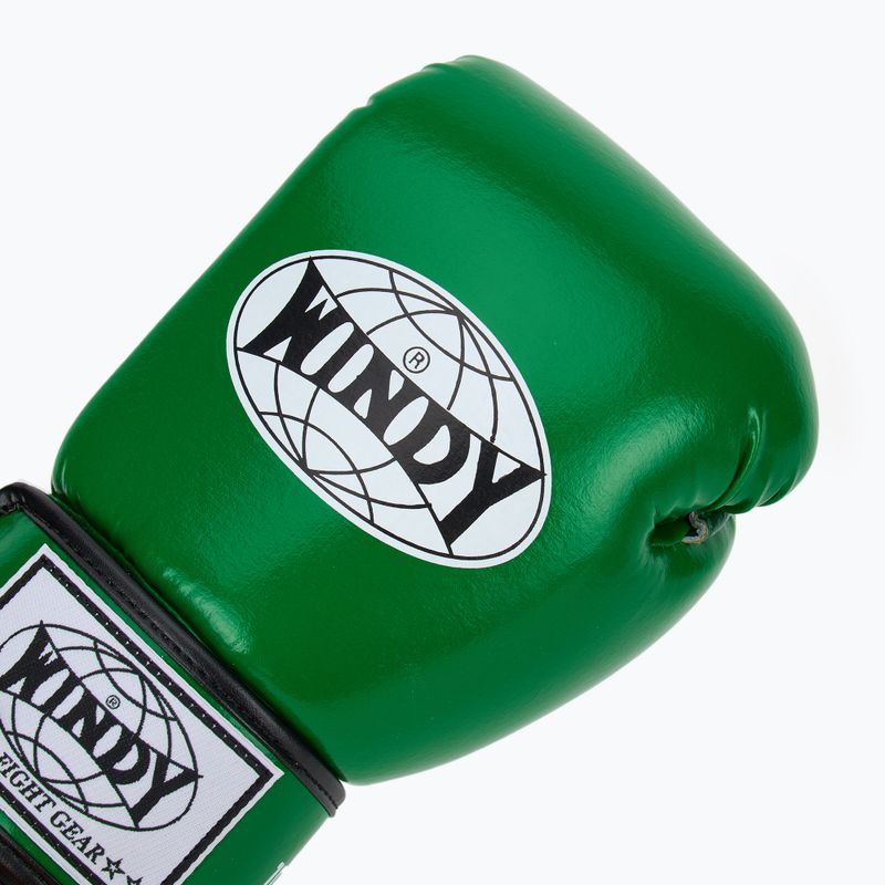 WINDY Guantoni da boxe classici in pelle sintetica verde 5