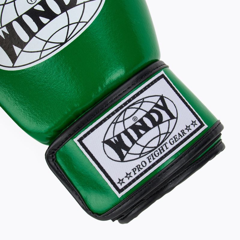 WINDY Guantoni da boxe classici in pelle sintetica verde 6