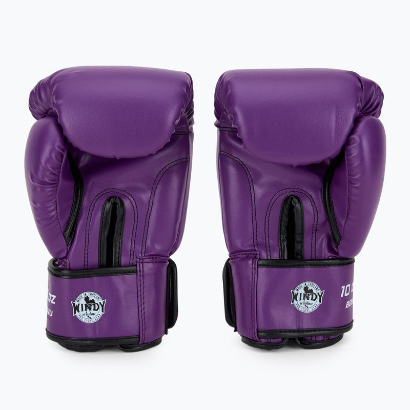 WINDY Guantoni da boxe classici in pelle sintetica viola 3