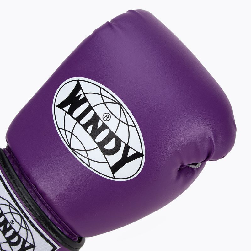 WINDY Guantoni da boxe classici in pelle sintetica viola 5