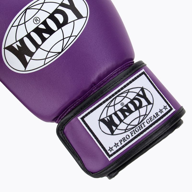 WINDY Guantoni da boxe classici in pelle sintetica viola 6