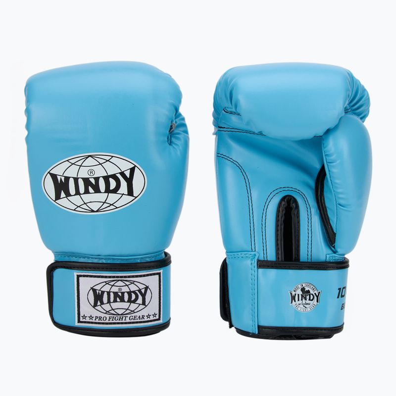 WINDY Guantoni da boxe classici in pelle sintetica blu cielo