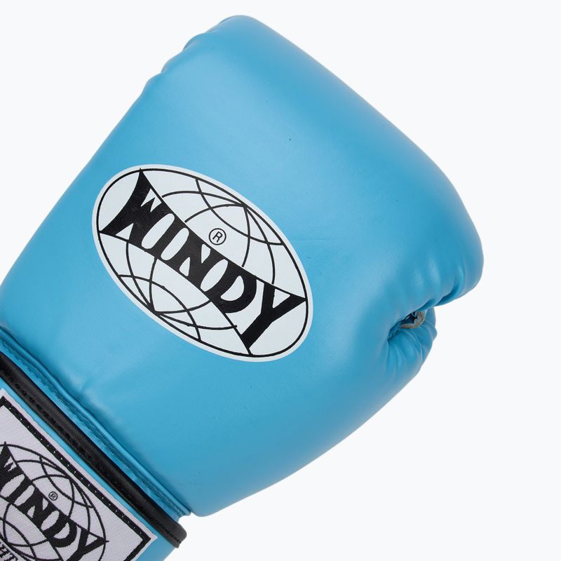 WINDY Guantoni da boxe classici in pelle sintetica blu cielo 5