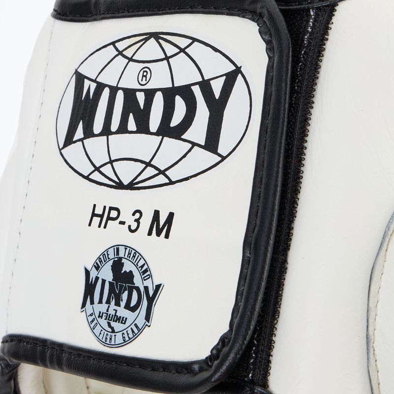 Casco da boxe WINDY in vera pelle bianco 4