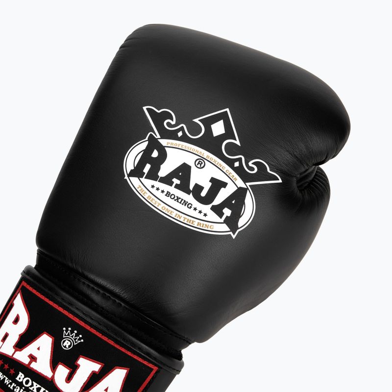 RAJA BOXING Guanti da boxe singoli standard in vera pelle neri 5