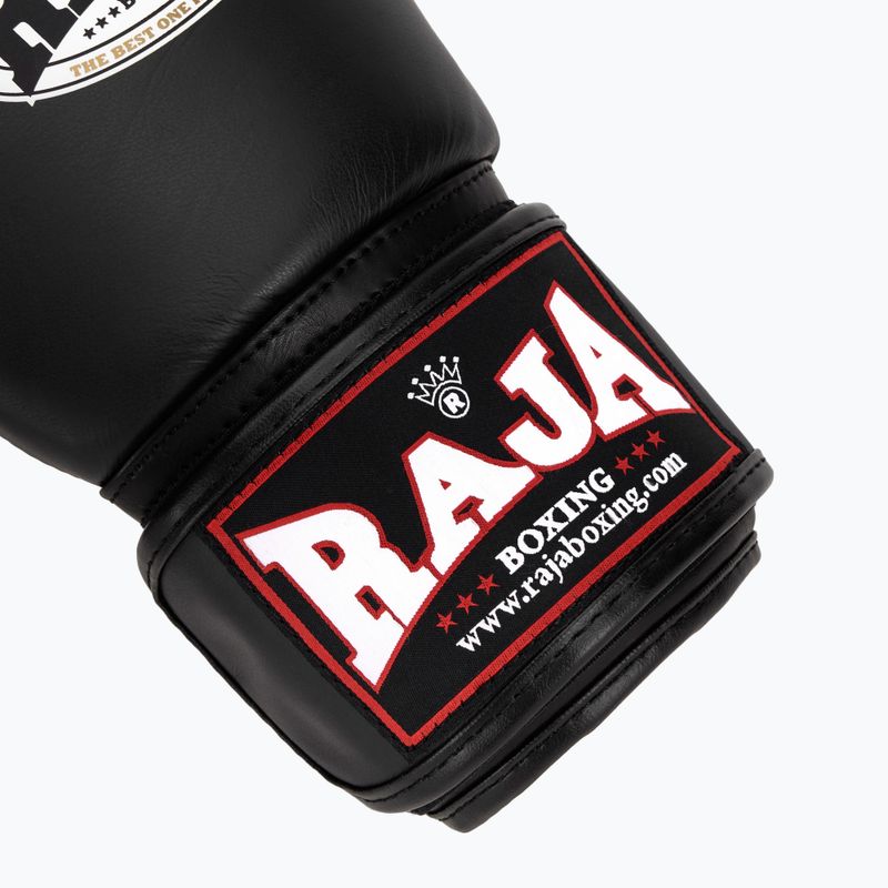 RAJA BOXING Guanti da boxe singoli standard in vera pelle neri 6