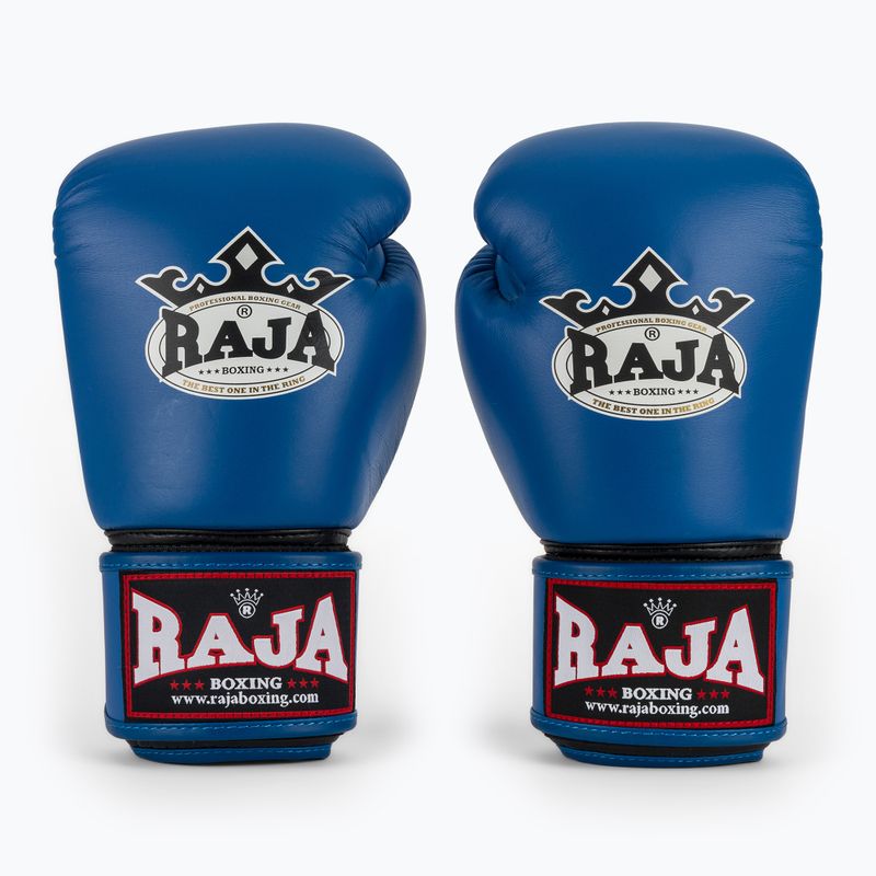RAJA BOXING Guanti da boxe singoli standard in vera pelle blu 2