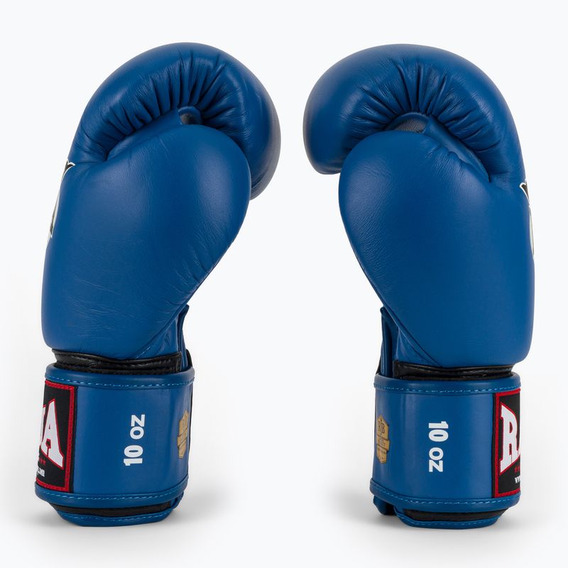 RAJA BOXING Guanti da boxe singoli standard in vera pelle blu 4