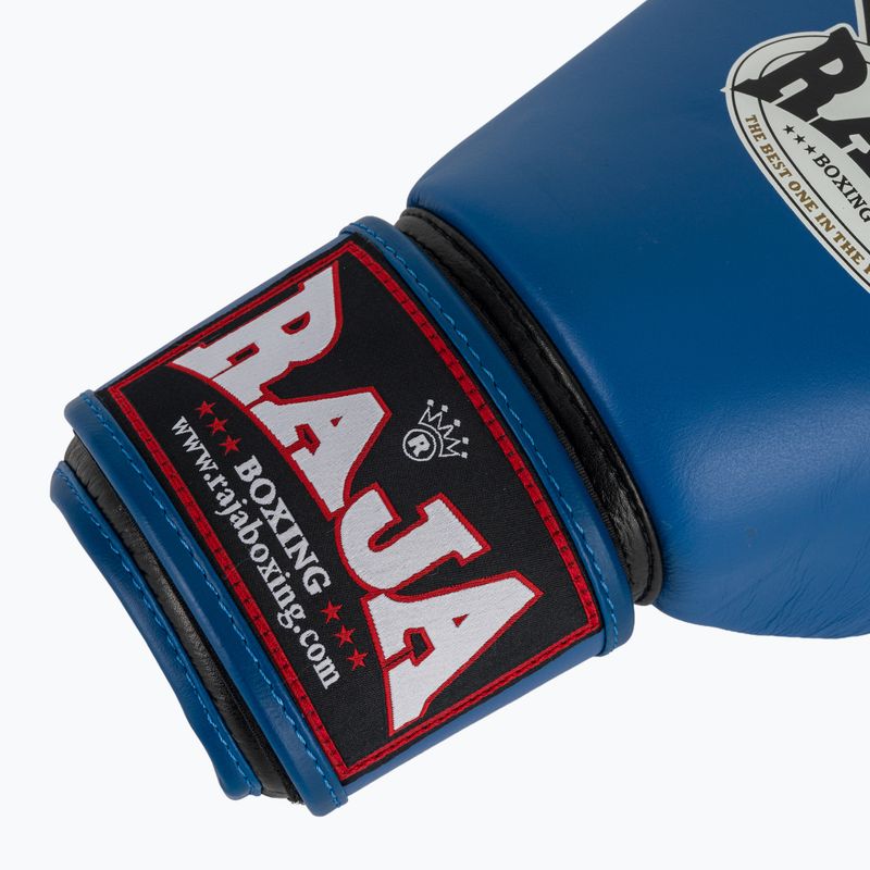RAJA BOXING Guanti da boxe singoli standard in vera pelle blu 6