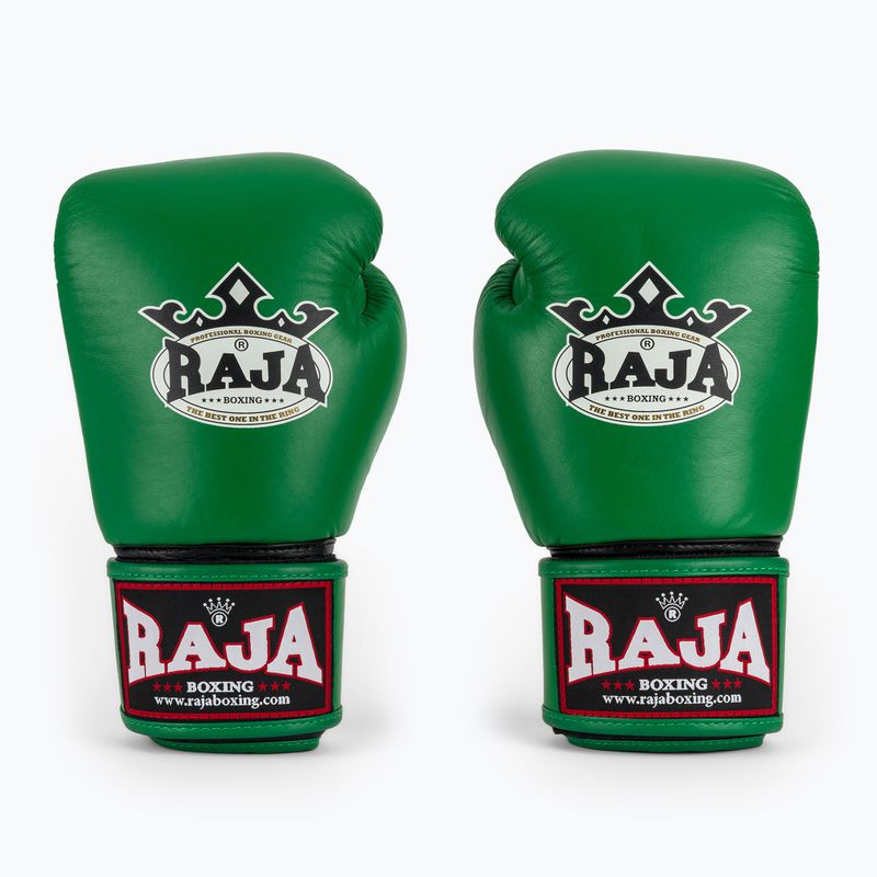 RAJA BOXING Guanti da boxe singoli standard in vera pelle verde 2