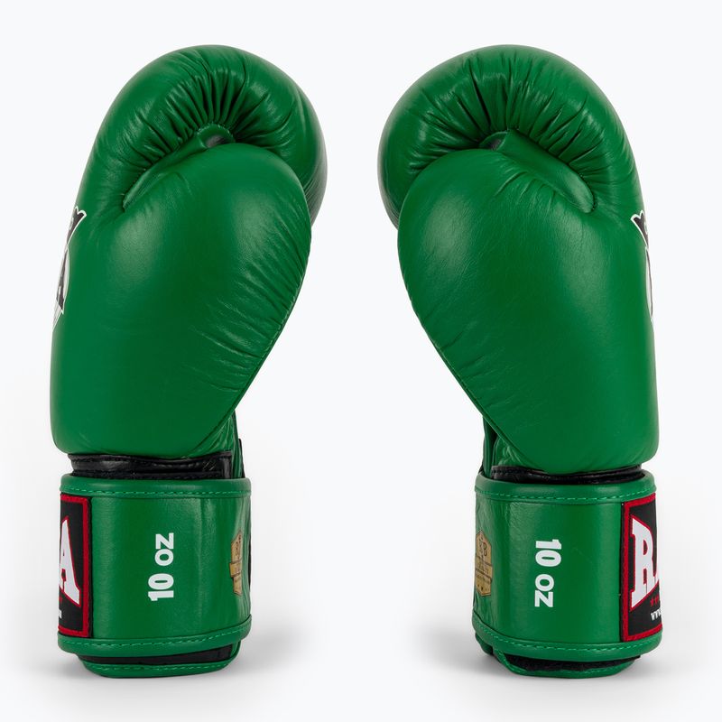RAJA BOXING Guanti da boxe singoli standard in vera pelle verde 4