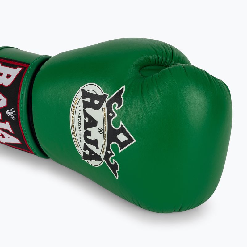 RAJA BOXING Guanti da boxe singoli standard in vera pelle verde 5