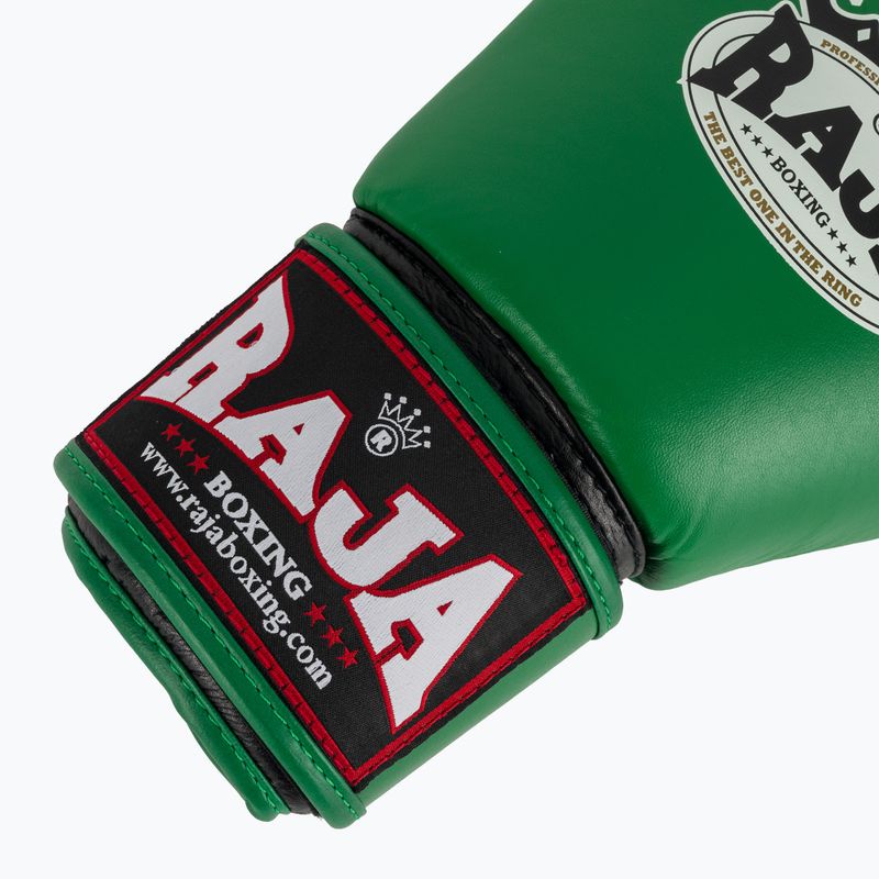RAJA BOXING Guanti da boxe singoli standard in vera pelle verde 6