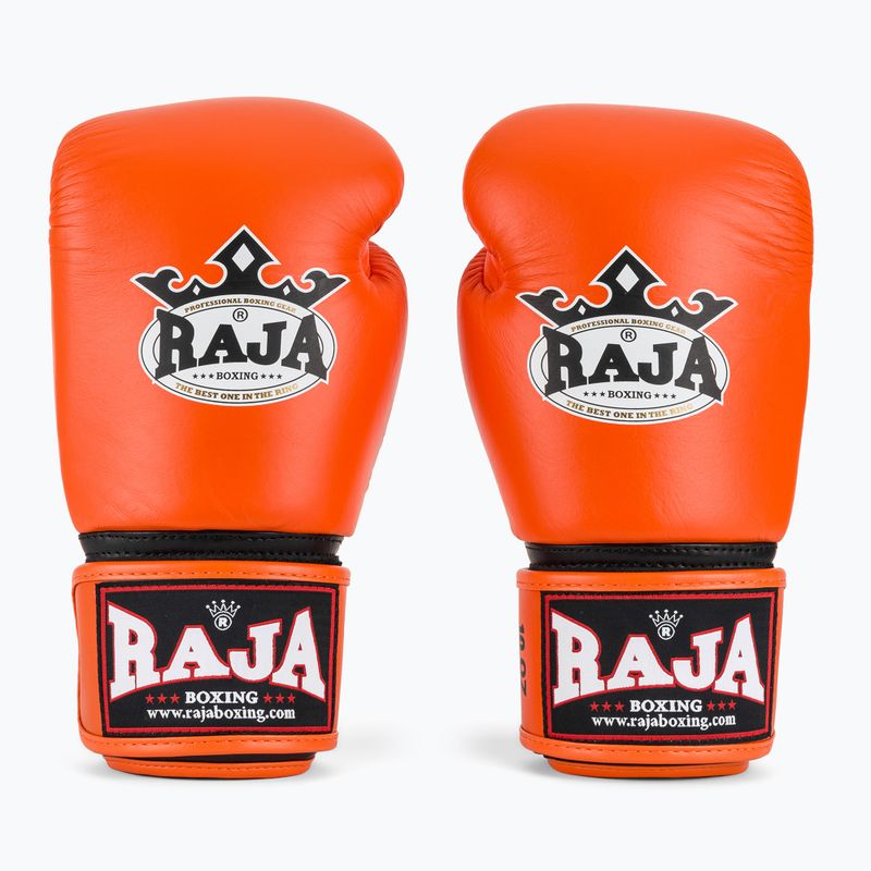 RAJA BOXING Guanti da boxe singoli standard in vera pelle arancione 2