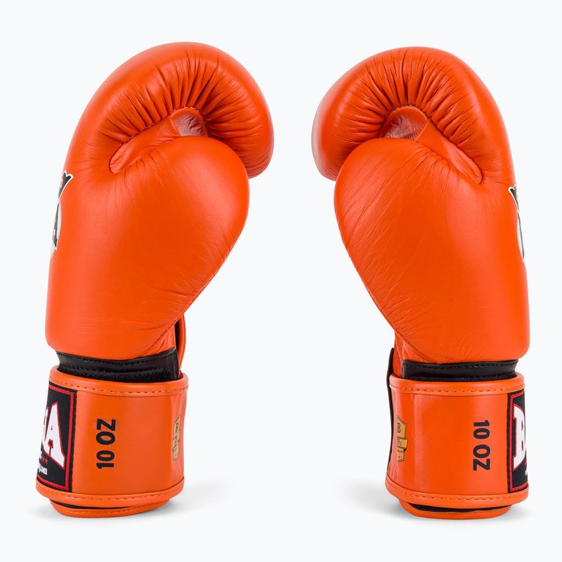 RAJA BOXING Guanti da boxe singoli standard in vera pelle arancione 4