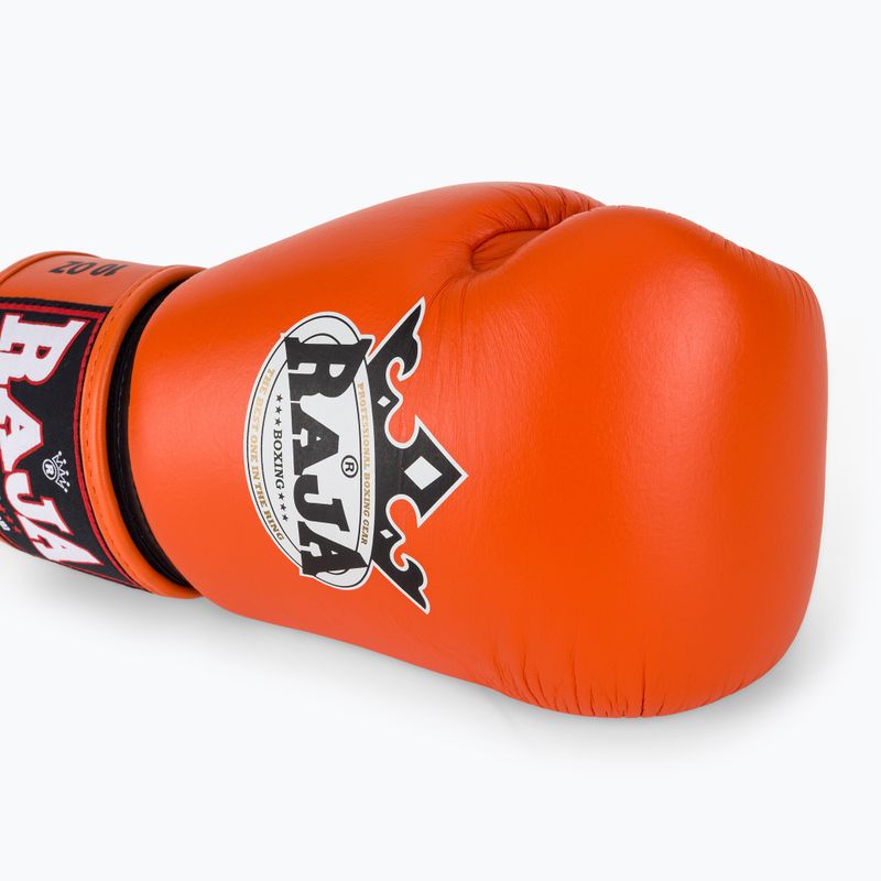 RAJA BOXING Guanti da boxe singoli standard in vera pelle arancione 5