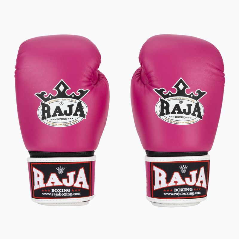 RAJA BOXING Guanti da boxe singoli standard in vera pelle rosa 2