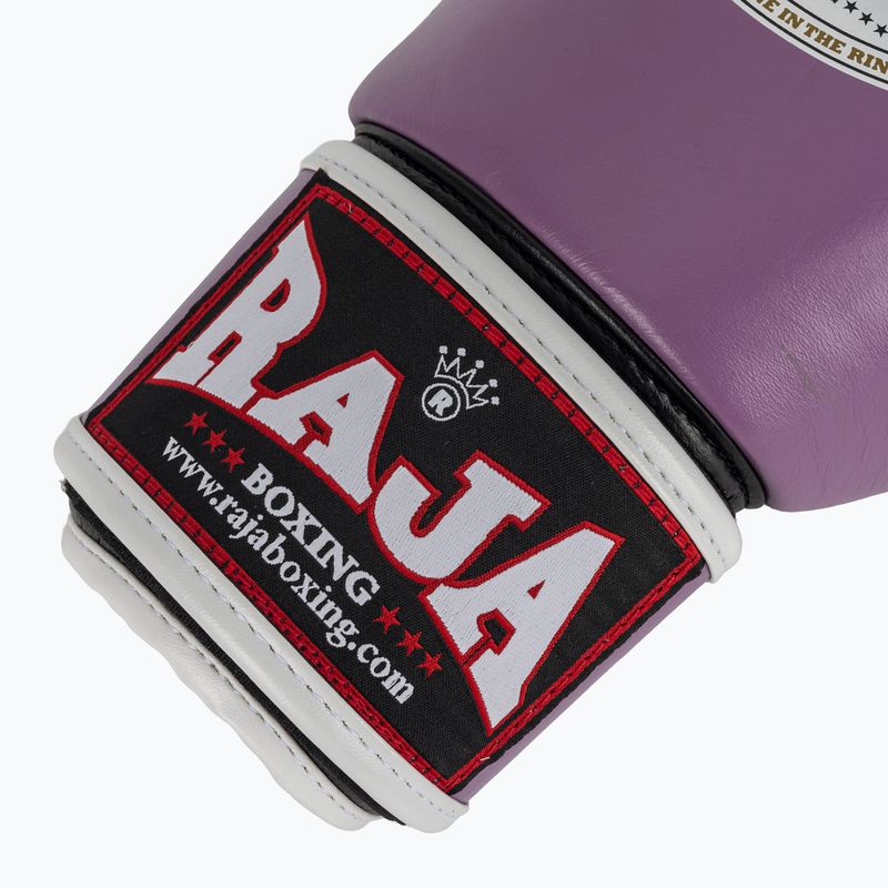 RAJA BOXING Guanti da boxe singoli standard in vera pelle viola 6