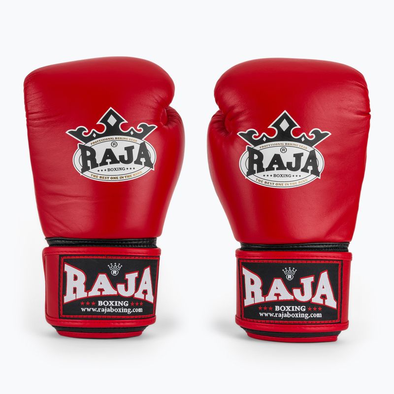 RAJA BOXING Guanti da boxe singoli standard in vera pelle rossi 2