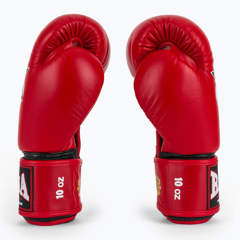 RAJA BOXING Guanti da boxe singoli standard in vera pelle rossi 4
