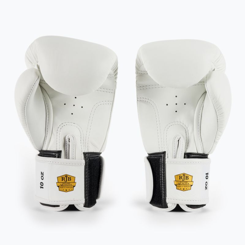 RAJA BOXING Guanti da boxe bianchi standard singoli in vera pelle 3