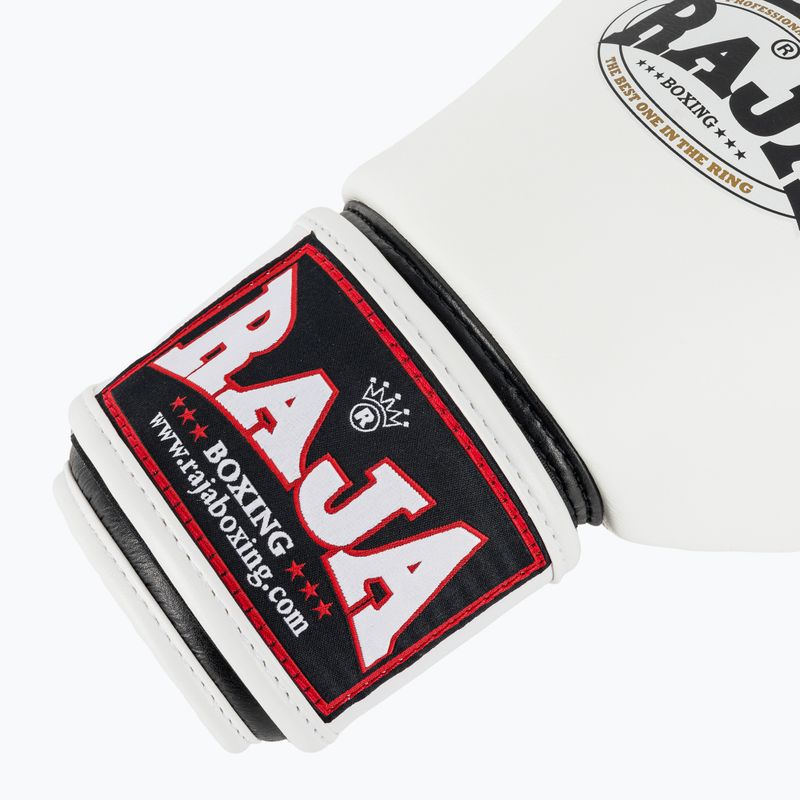 RAJA BOXING Guanti da boxe bianchi standard singoli in vera pelle 6