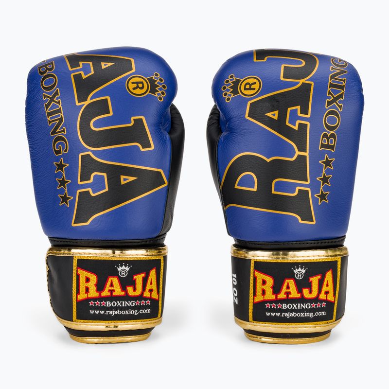 RAJA BOXING Origine Guanti da boxe standard in vera pelle blu 2
