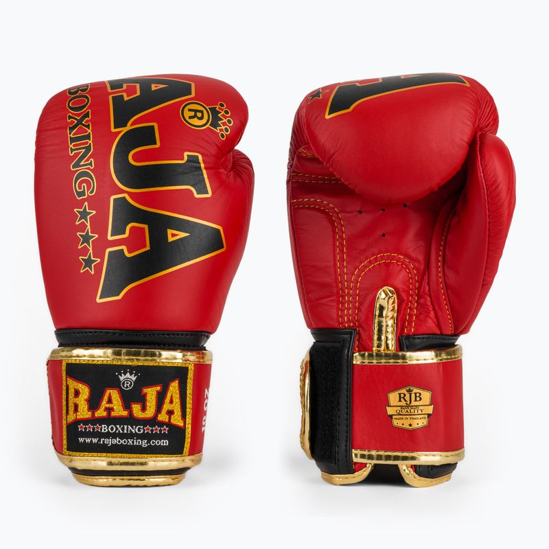 RAJA BOXING Origine Standard Guantoni da boxe rossi in vera pelle