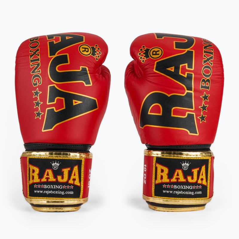 RAJA BOXING Origine Standard Guantoni da boxe rossi in vera pelle 2