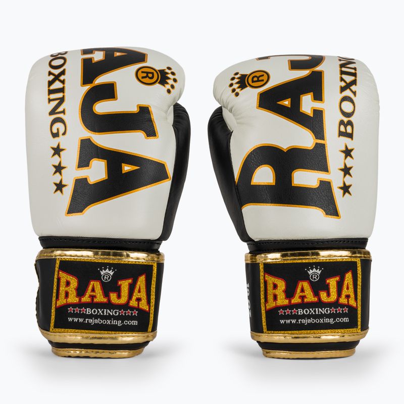RAJA BOXING Origine Standard Guantoni da boxe bianchi in vera pelle 2