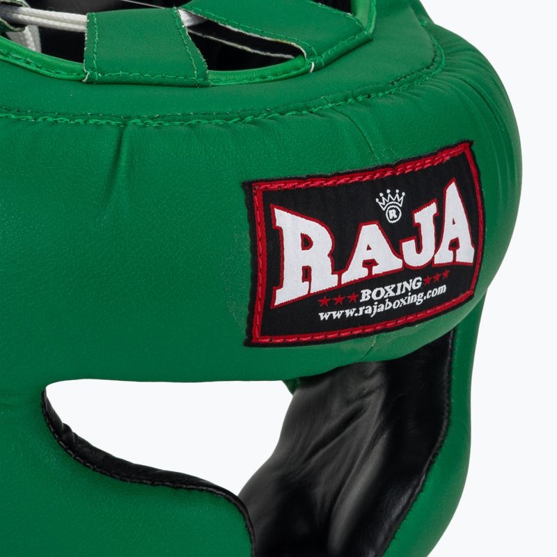 RAJA BOXING Casco da boxe verde semipelle 4