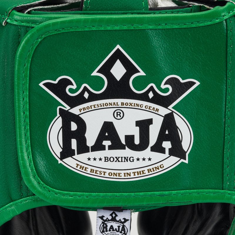 RAJA BOXING Casco da boxe verde semipelle 5