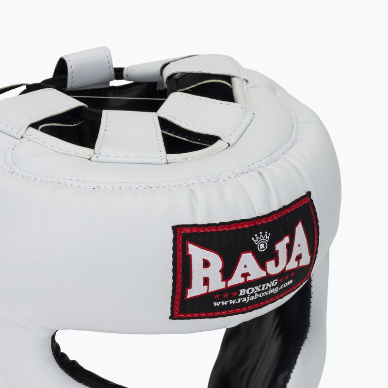 RAJA BOXING Casco da pugilato bianco semipelle 4