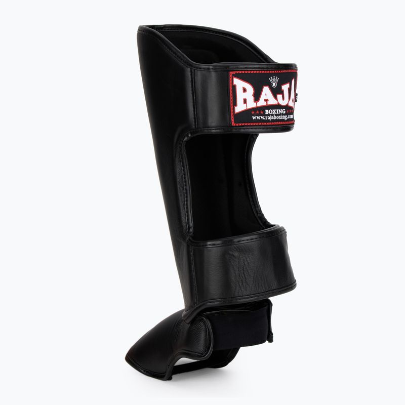 RAJA BOXING Parastinchi leggeri in vera pelle Protezioni per tibia e piede nero 3