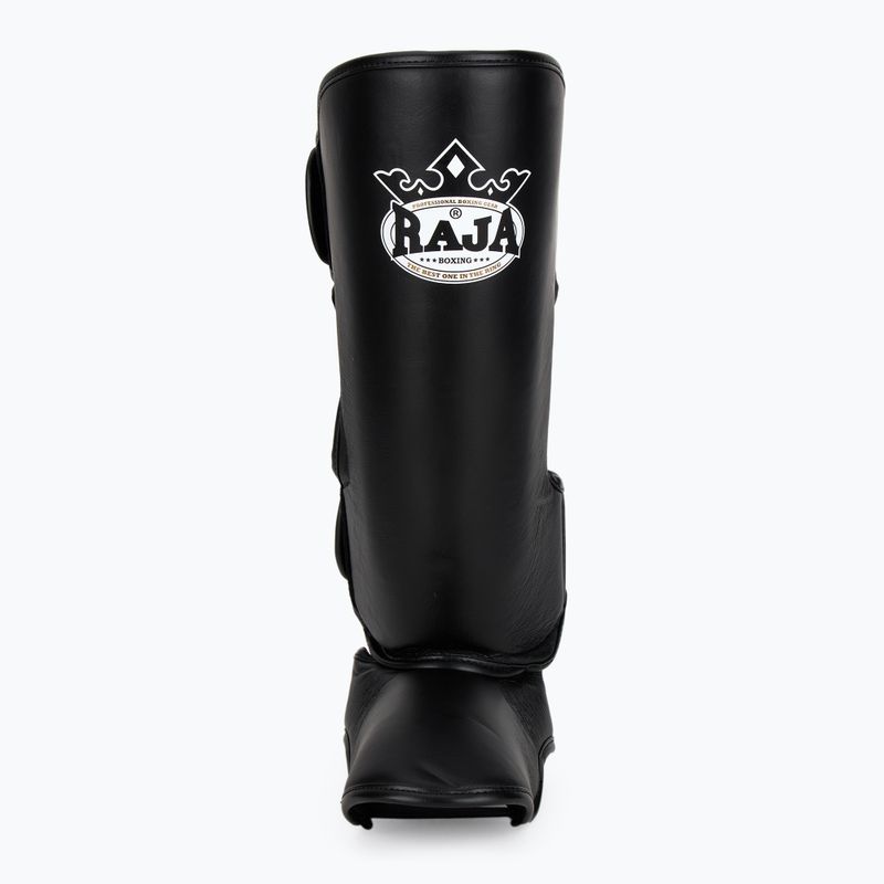 RAJA BOXING Parastinchi leggeri in vera pelle Protezioni per tibia e piede nero 4