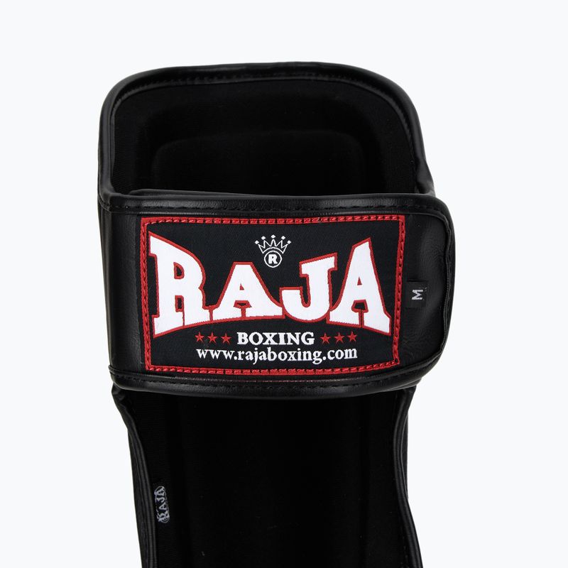 RAJA BOXING Parastinchi leggeri in vera pelle Protezioni per tibia e piede nero 6
